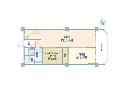 鎌倉ビューパレス(1SLDK/2階)の間取り写真