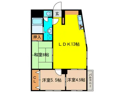 エステートヒルズ富士森(3LDK/1階)の間取り写真