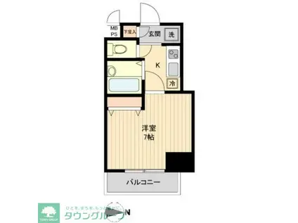 HF亀戸レジデンス(1K/9階)の間取り写真