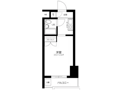 スカイコート下丸子(1K/1階)の間取り写真