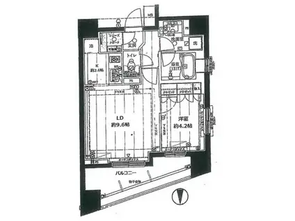 プライア渋谷(1K/13階)の間取り写真