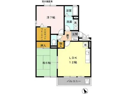 クレールプラザ立花D棟(2LDK/2階)の間取り写真