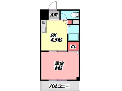 吉岡第2ビル(1DK/4階)の間取り写真