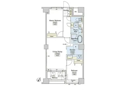 レジディアタワー上池袋(2LDK/9階)の間取り写真