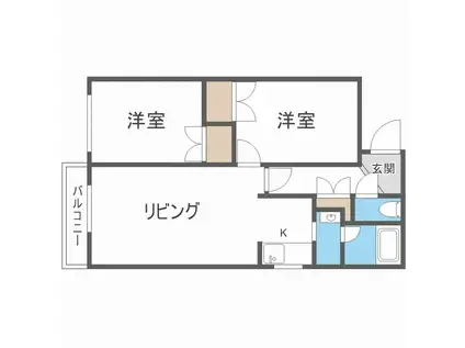 シャトー八軒(2LDK/3階)の間取り写真