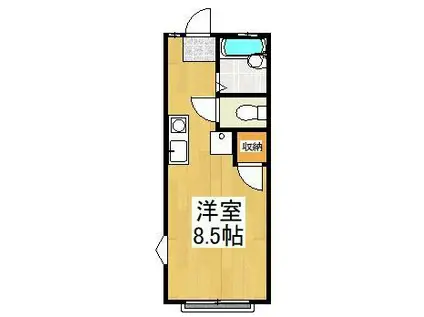 コモドN(ワンルーム/2階)の間取り写真