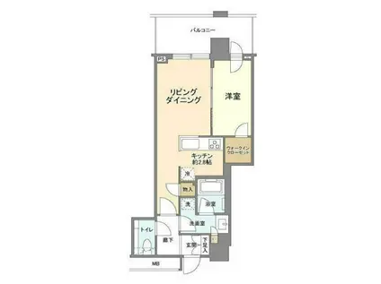 クロスエアタワー(1LDK/31階)の間取り写真