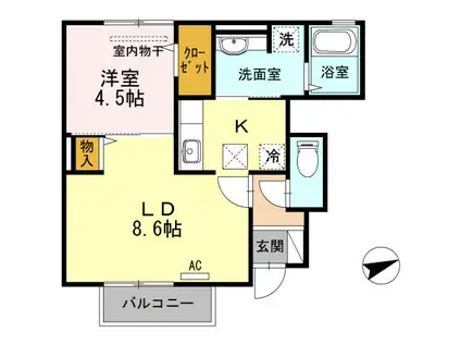 サンセール(1LDK/1階)の間取り写真