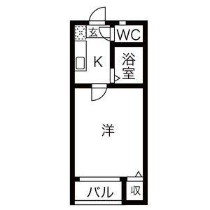 ペルカルロ(1K/1階)の間取り写真