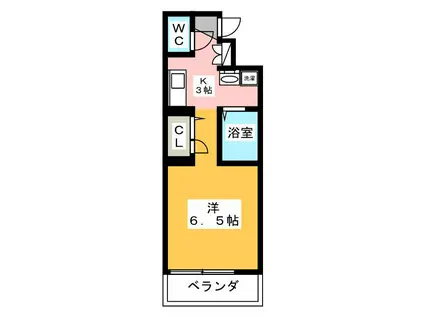 ボンヌシャンス(1K/1階)の間取り写真