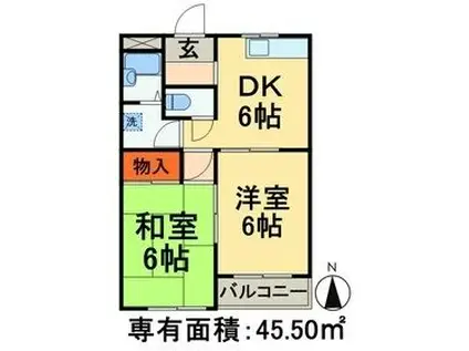 メゾンコムラ(2DK/3階)の間取り写真