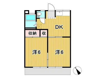 コーポ扇田(2DK/1階)の間取り写真