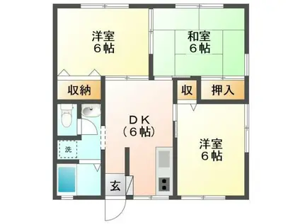 ルミエール小川(3DK/1階)の間取り写真