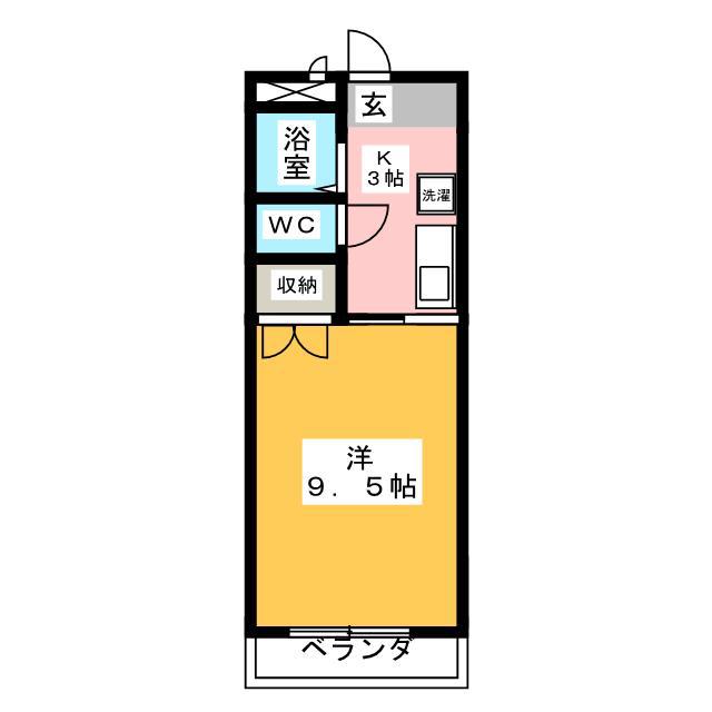 ウッドベル(1K/3階)の間取り写真