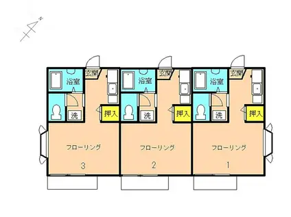 グランデュール吉野II(1K/1階)の間取り写真