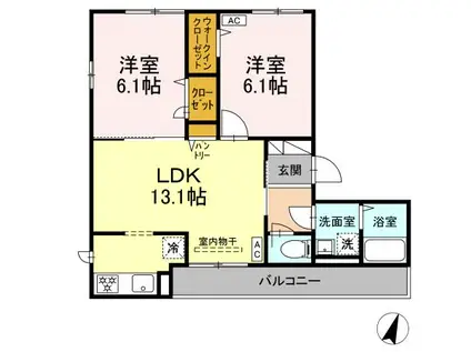 FRAIS PARFUM(2LDK/3階)の間取り写真