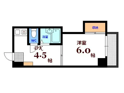 第3ナカムラビル(1DK/4階)の間取り写真