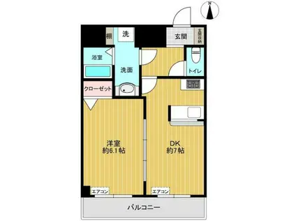 ガラ・シティ高田馬場(1DK/12階)の間取り写真