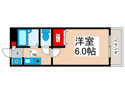 プリデ富士見(1K/4階)の間取り写真