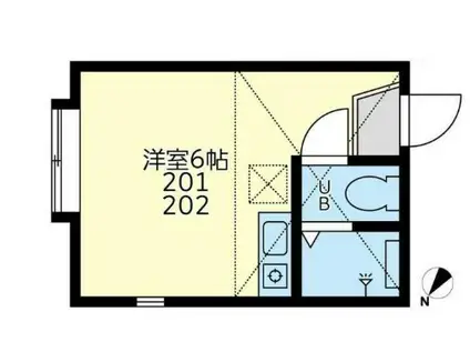 ユナイト小机ALICIAアリシアの瞳(ワンルーム/2階)の間取り写真