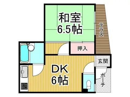 ドルチェ桜ヶ丘(1DK/1階)の間取り写真