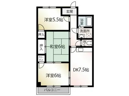 レヂデンス北斗(3DK/2階)の間取り写真