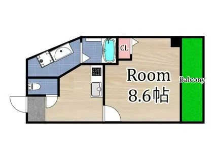 ラスペランザ京橋(1K/4階)の間取り写真