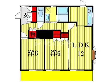 南逆井4丁目戸建(2LDK/1階)の間取り写真