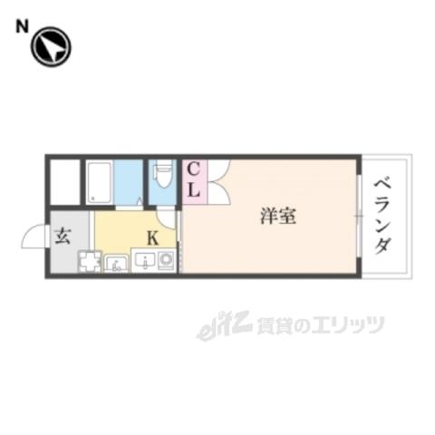 亀井弐号館(1K/2階)の間取り写真