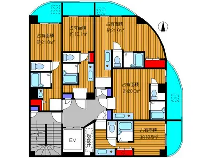 カターラナニワ(ワンルーム/4階)の間取り写真