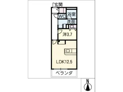 RADIANT FUJIGAOKA(1LDK/6階)の間取り写真