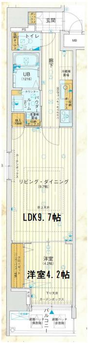 レオンコンフォート南堀江(1LDK/11階)の間取り写真