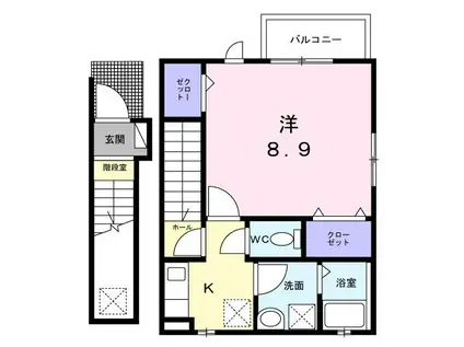 アパートメントハイツK(1K/2階)の間取り写真