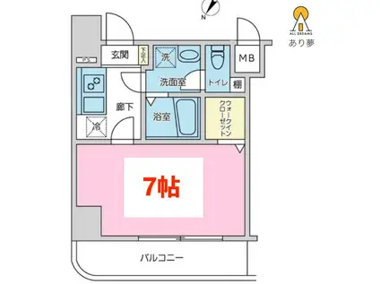 グリフィン横浜・戸部駅前(1K/9階)の間取り写真