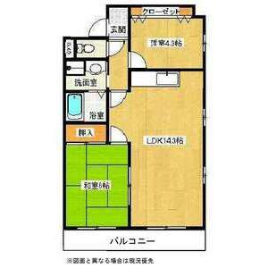 センターヒル橘(2LDK/7階)の間取り写真