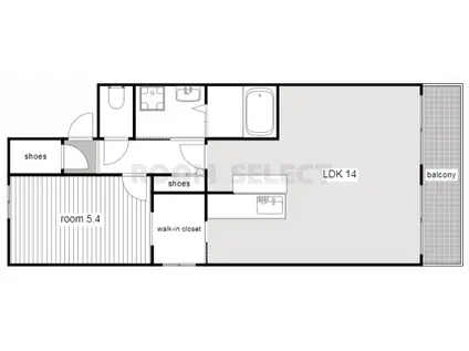末広ハイツII A棟(1LDK/1階)の間取り写真