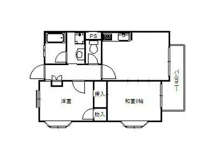ガーデンハイツ(2DK/1階)の間取り写真