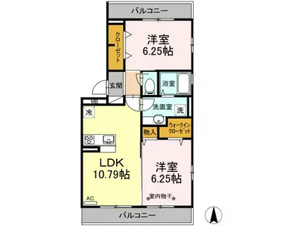 令和ハウス(2LDK/3階)の間取り写真
