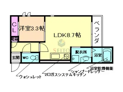 GRANDTIC 曽根(1LDK/1階)の間取り写真