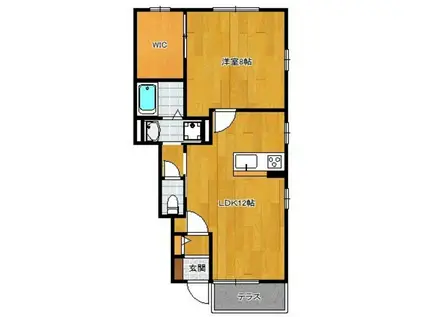 グレイスコート城南(1LDK/1階)の間取り写真