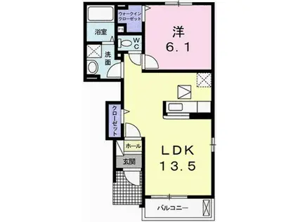 VIGOR12 I(1LDK/1階)の間取り写真