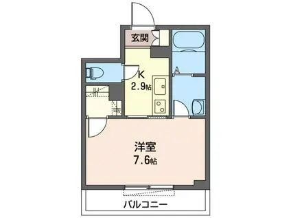 グランド スクエア 津田沼(1K/3階)の間取り写真