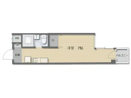 リアライズ阪急吹田II(1K/4階)の間取り写真