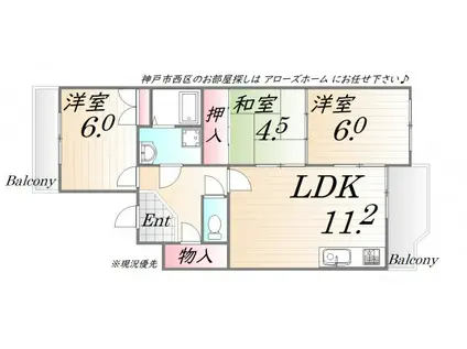 サンシャイン南別府(3SLDK/1階)の間取り写真
