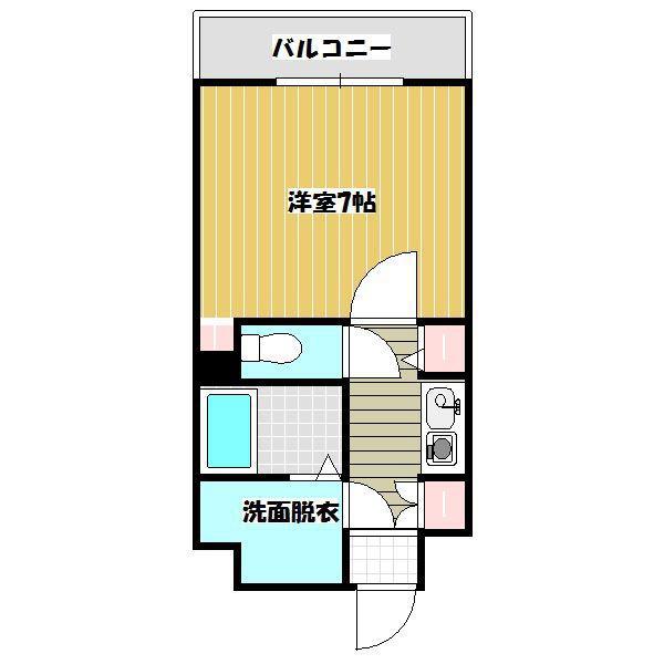 ティファニーヒルズ(1K/6階)の間取り写真