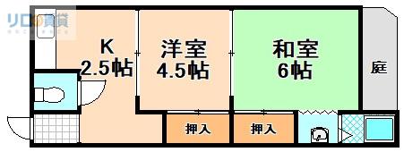 古田文化(2K/1階)の間取り写真