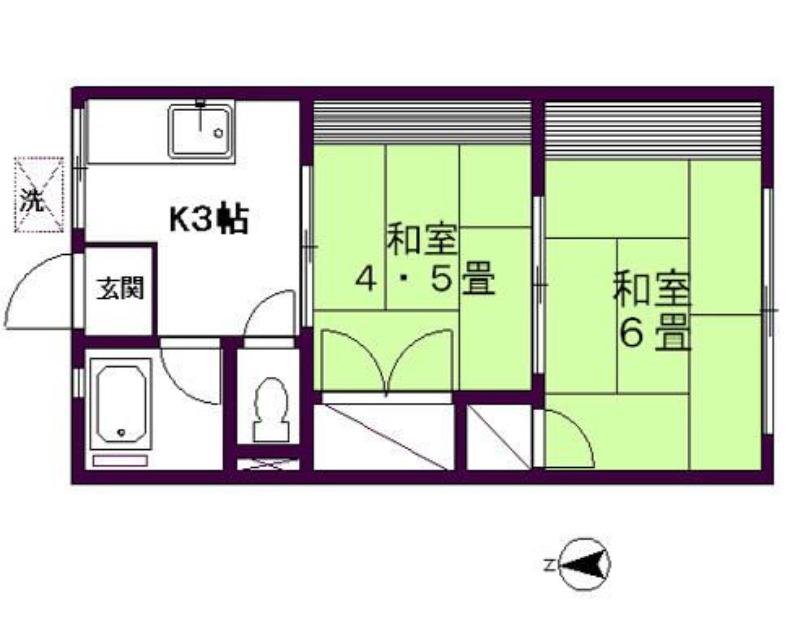 シティハイムリッチ(2K/2階)の間取り写真