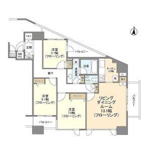 HF白金高輪レジデンス(3LDK/6階)の間取り写真