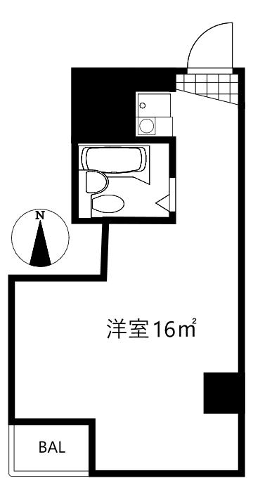 第2フタバビル(ワンルーム/3階)の間取り写真