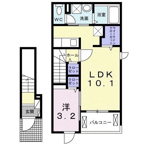 KAORUB(1LDK/2階)の間取り写真
